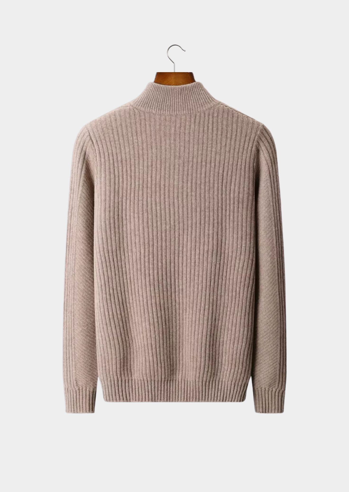 Extra-Fine Merino Wool Ribbed Henley Knit