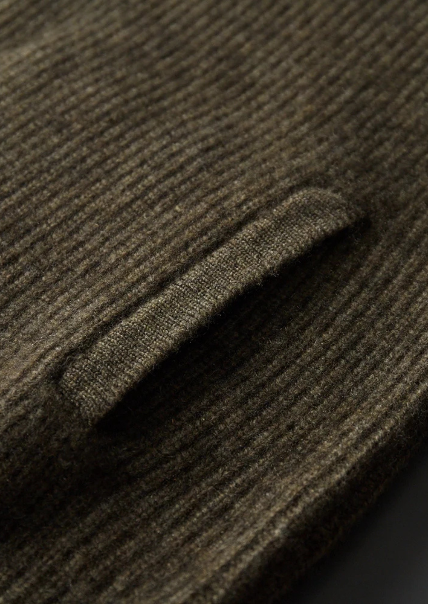 Premium Cashmere Ribbed Collar Cardigan