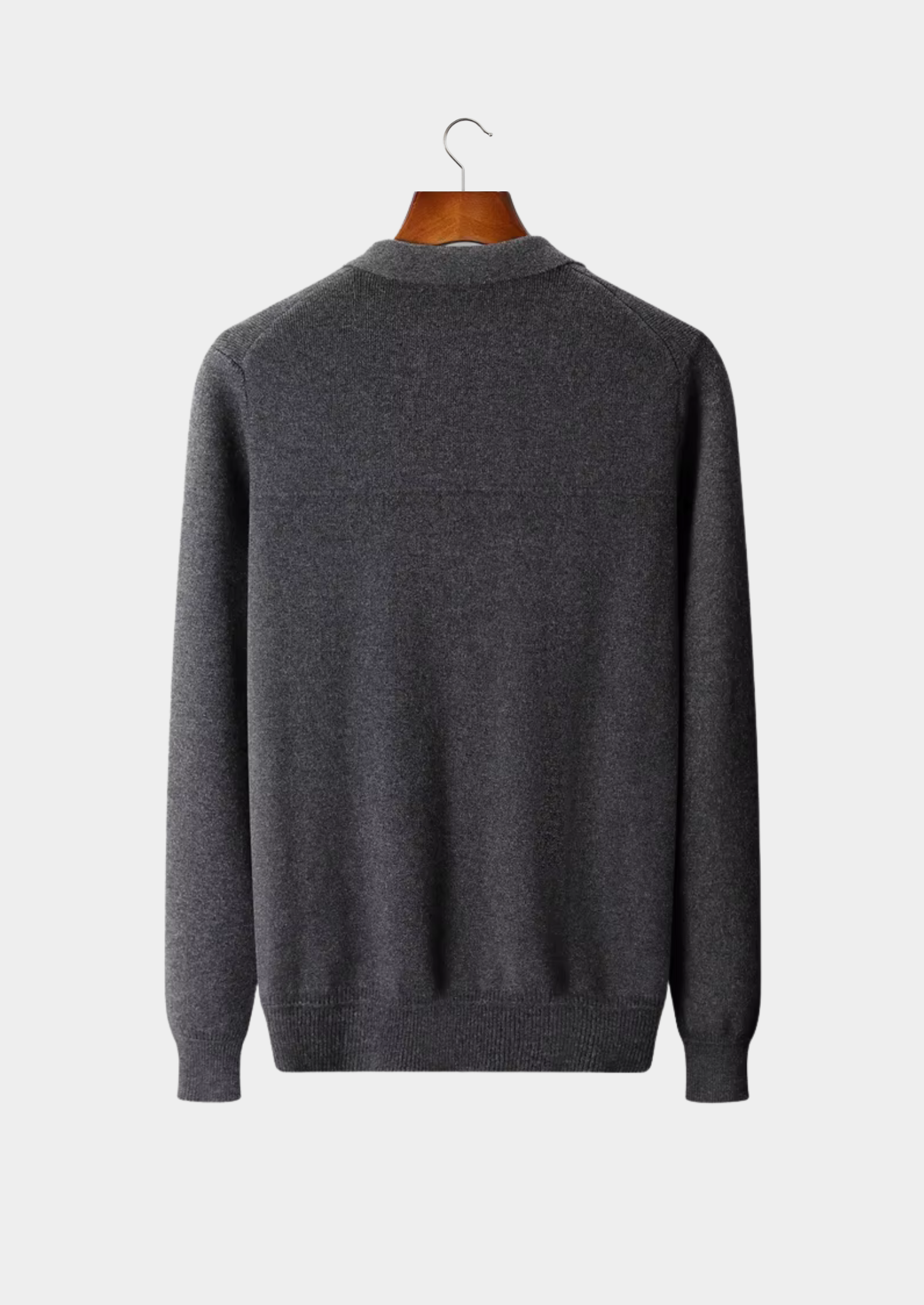 Polo Cardigan in Merino Wool Ribbed Knit