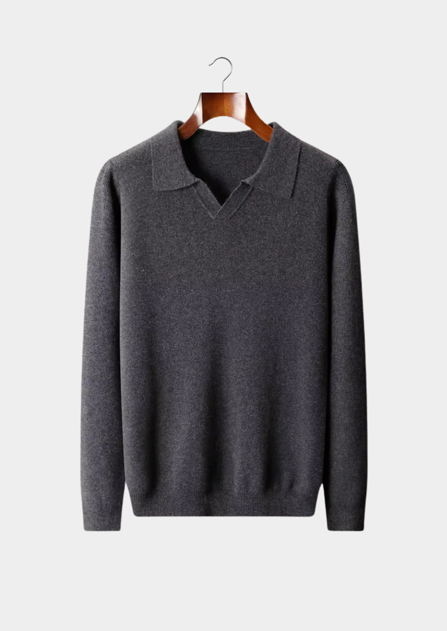Buttonless Polo Merino Wool Extra-Fine