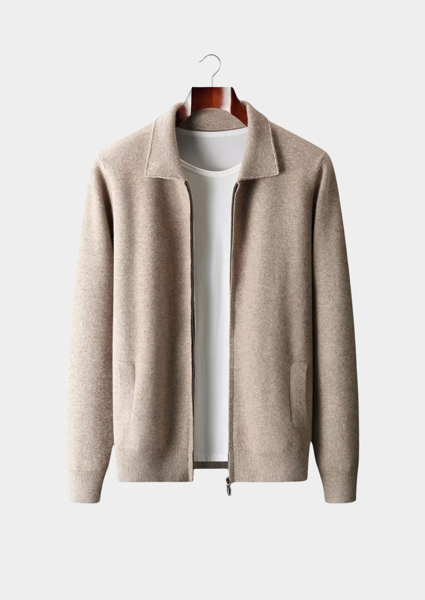 Merino Wool Extra-Fine Polo Knit Cardigan