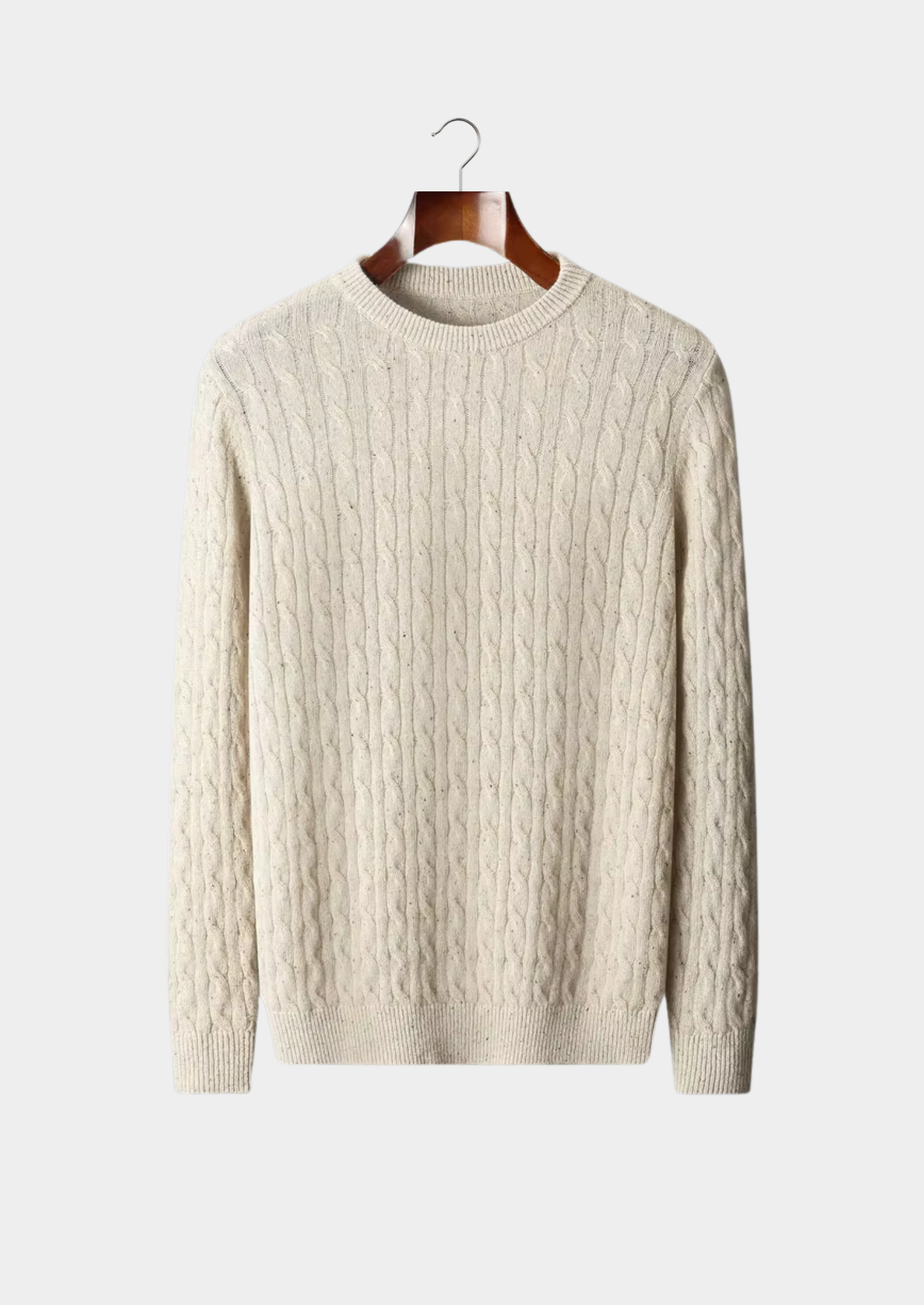 Ribbed Crewneck Sweater Merino Wool Extra-Fine