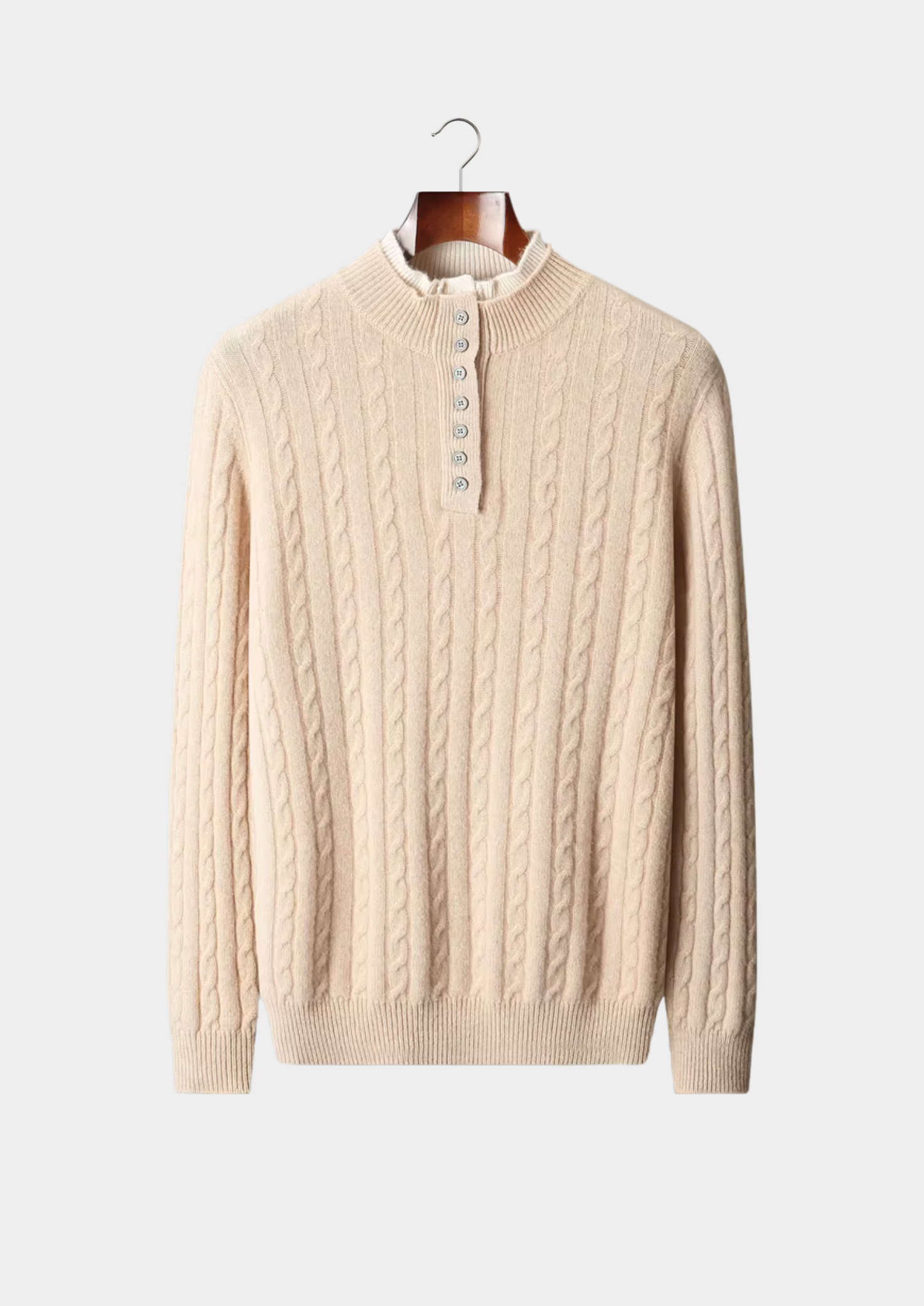 Henley Sweater in Merino Wool Classic Knit