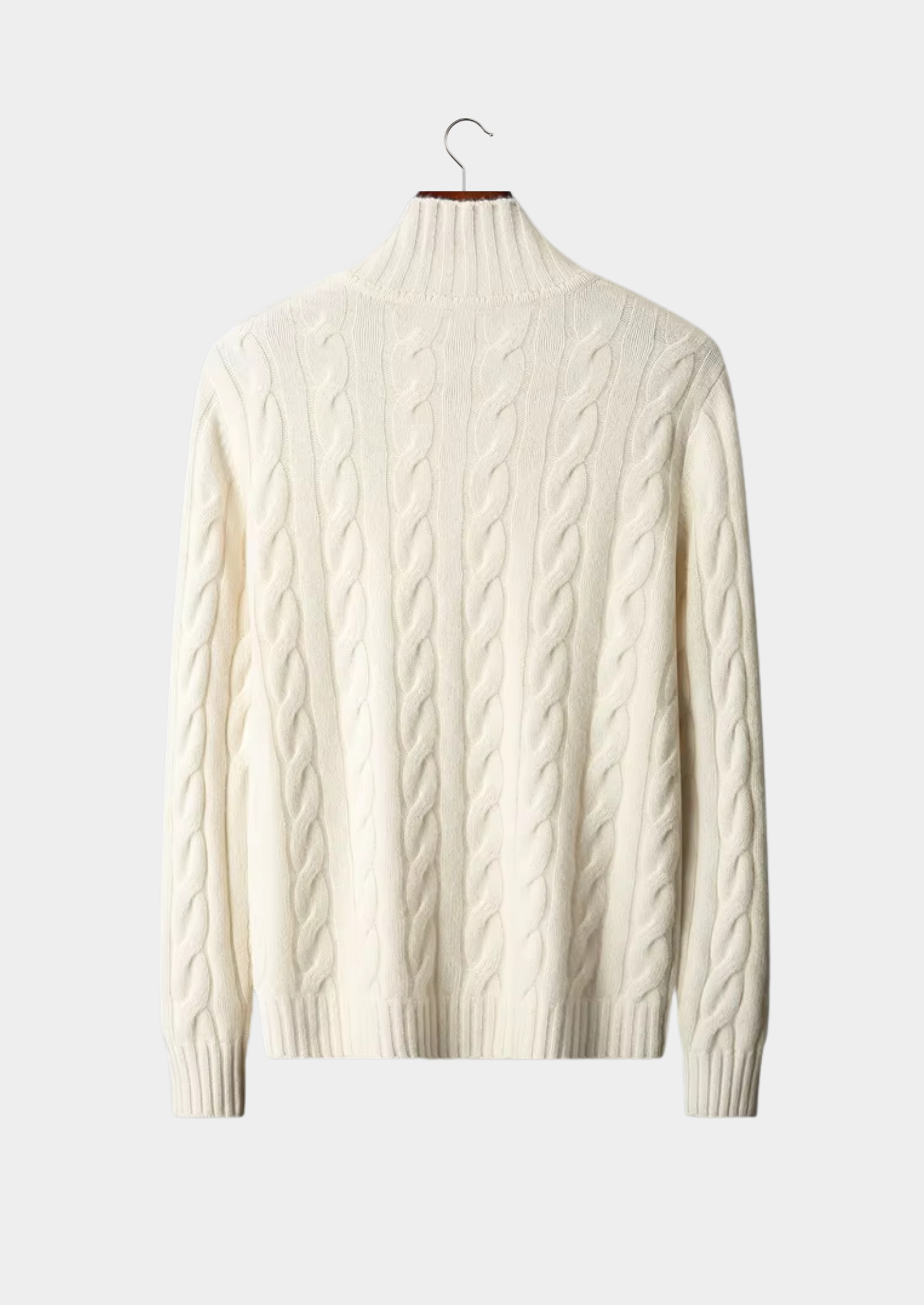 Double-Tone Cable Cardigan Merino Wool