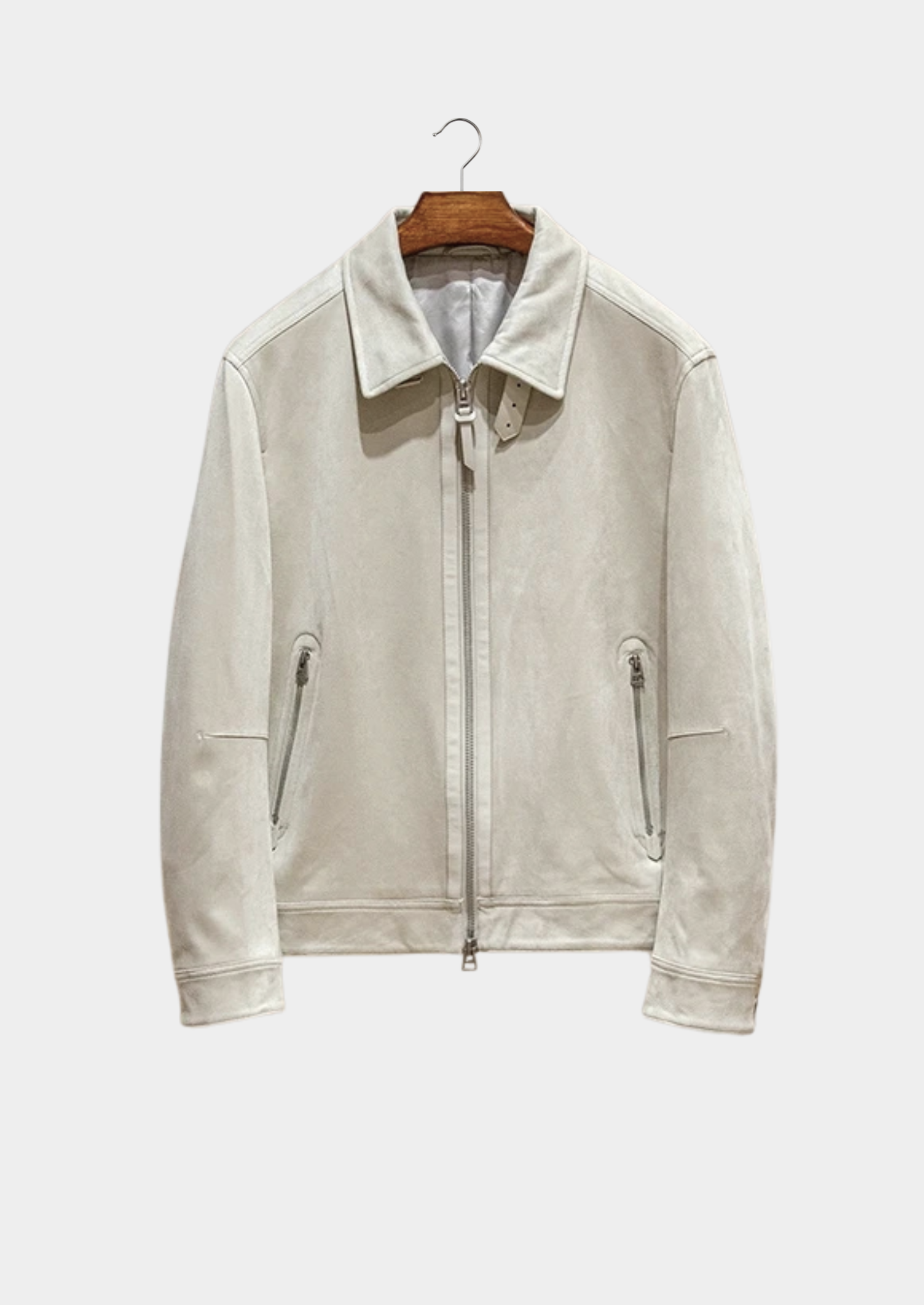 Suede Zip-Up Bomber Jacket