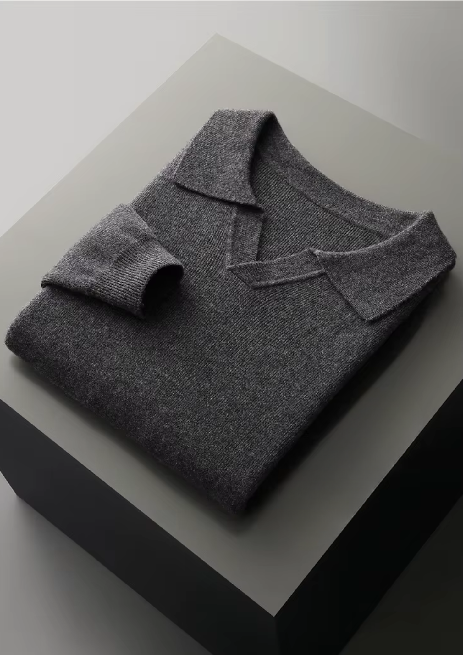 Buttonless Polo Merino Wool Extra-Fine