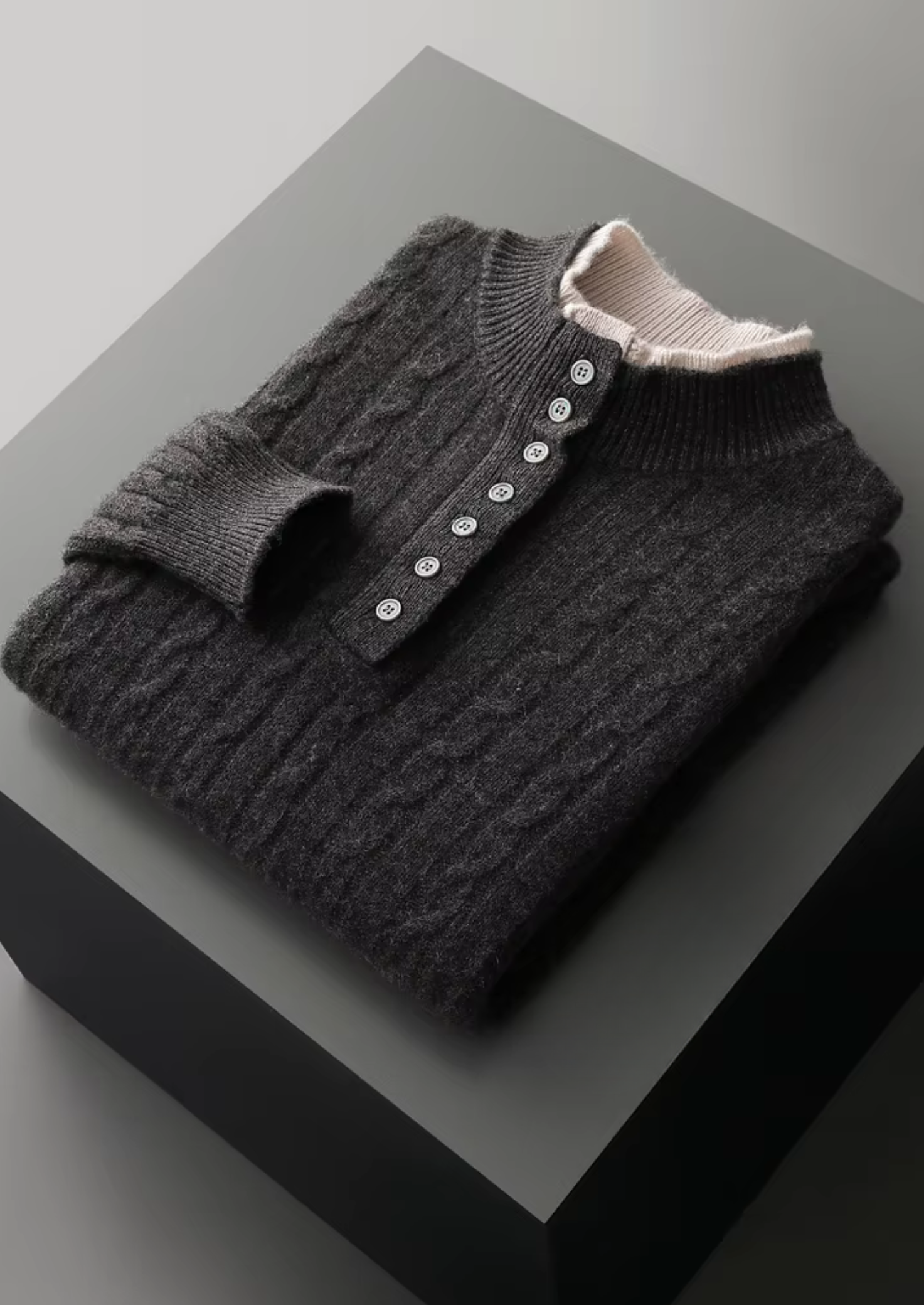 Henley Sweater in Merino Wool Classic Knit