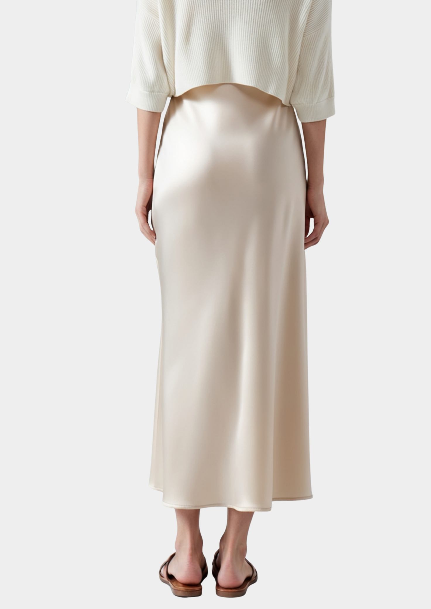 Old Money Silk Midi Skirt Women