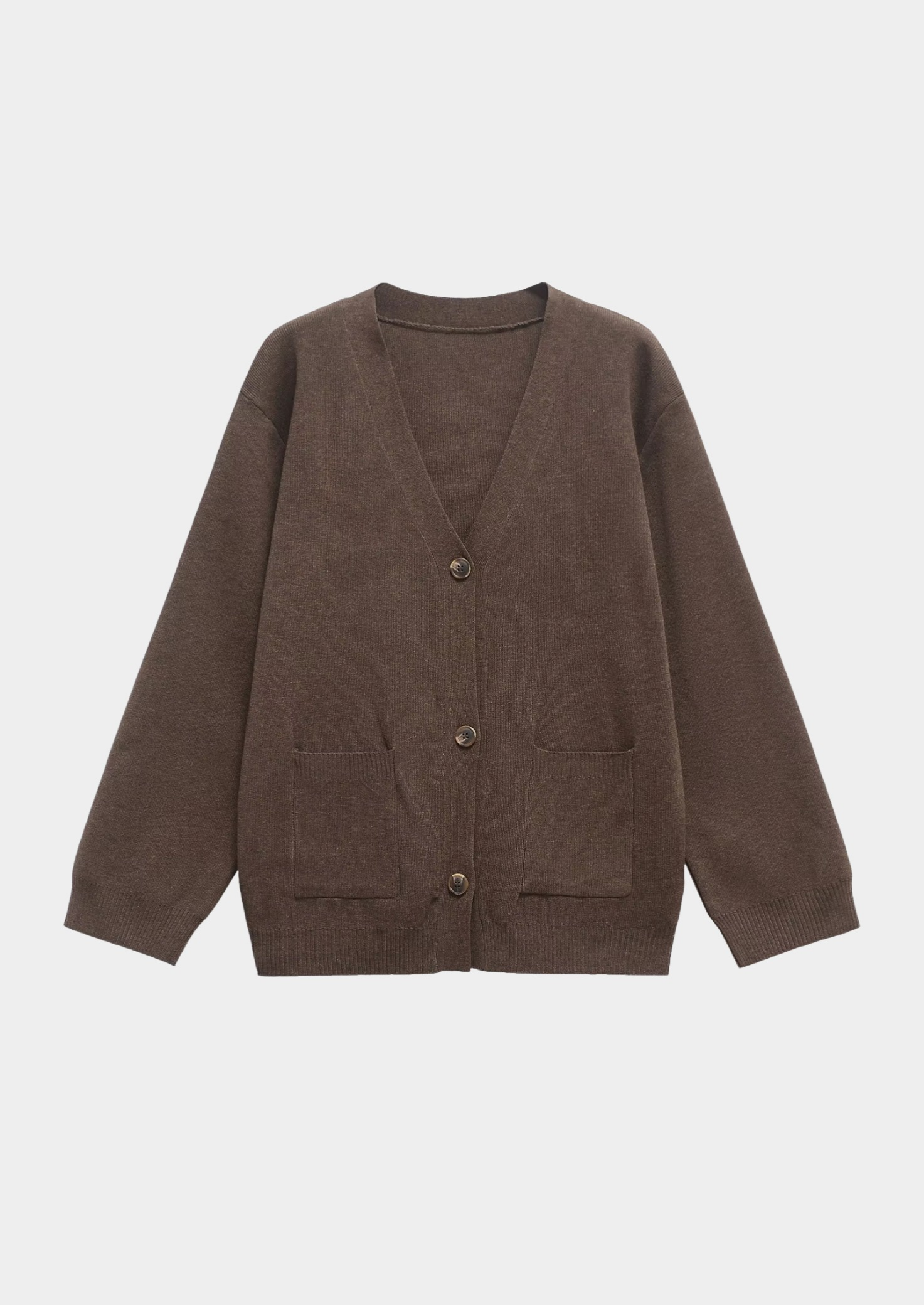 Solid Colour Knitted Cardigan for Women